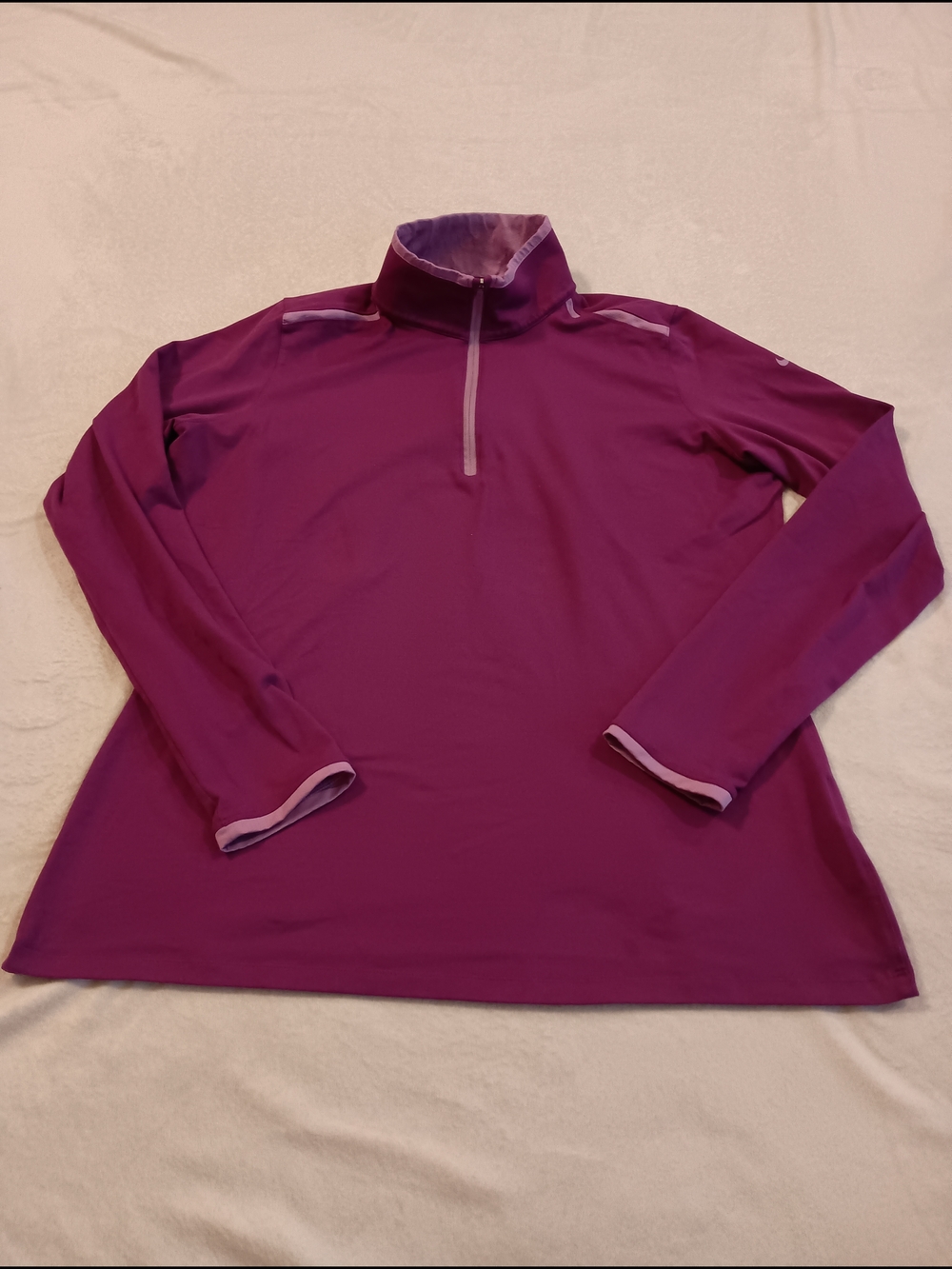 Nike Golf Tour Performance Dri-Fit 1/4 Zip Pullover Women's Size XL Purple